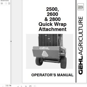 GEHL 2500 2600 2800 Operators Manual 909798C