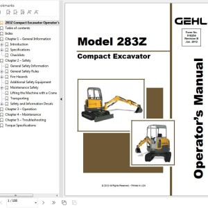 GEHL 283Z Operators Manual 918254B