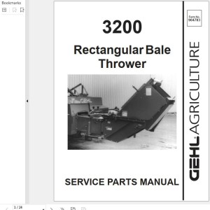 GEHL 3200 Service Parts Manual 904783A