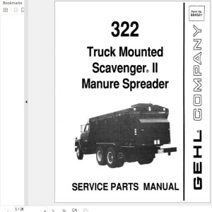 GEHL 322 Service Parts Manual 904581A