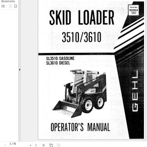 GEHL 3510 Gasoline 3610 Diesel Operators Manual 903654A