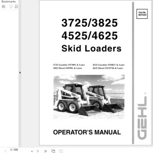 GEHL 3725 3825 4525 4625 Operators Manual 907234B