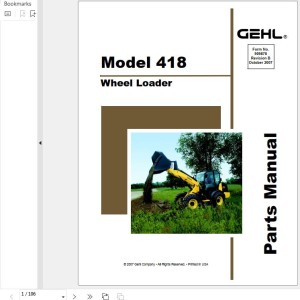 GEHL 418 Parts Manual 909878B