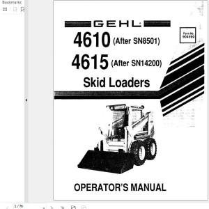 GEHL 4615 4610 Operators Manual 904590A