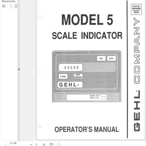 GEHL Model 5 Operators Manual 904598A