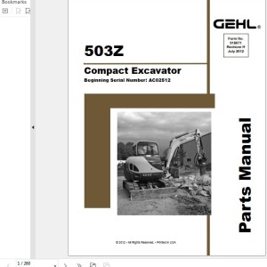 GEHL 503Z Parts Manual 918071H