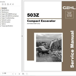 GEHL 503Z Service Manual 918159B