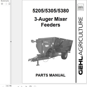 GEHL 5205 5305 5380 Parts Manual 909916B