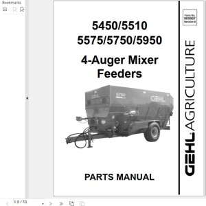 GEHL 5450 5510 5575 5750 5950 Parts Manual 909907B