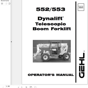 GEHL 552 553 Operators Manual 908424A