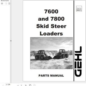 GEHL 7600 7800 Parts Manual 908273C