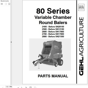 GEHL 80 Series Parts Manual 909796B