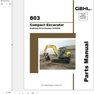 GEHL 803 Parts Manual 918076E