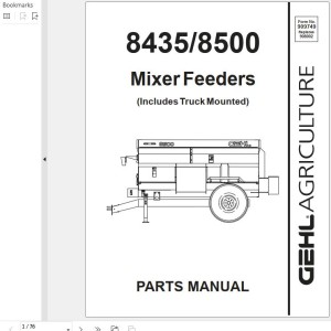 GEHL 8435 8500 Parts Manual 909749B