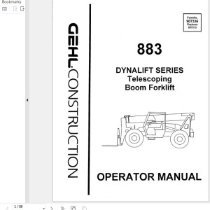 GEHL 883 Operators Manual 907336A