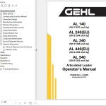 GEHL AL140 AL240 AL340 AL440 AL540 Operator's Manual 918496L