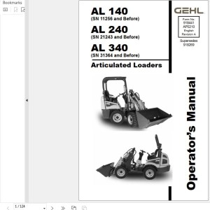 GEHL AL140 AL240 AL340 Operators Manual 918441A