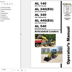 GEHL AL140 AL240(EU) AL340 AL440(EU) AL540 Operators Manual 918496