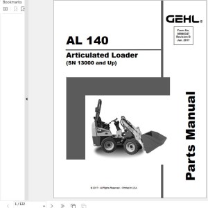 GEHL AL140 Parts Manual 50940347B