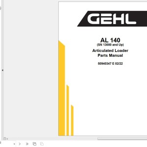 GEHL AL140 Parts Manual 50940347E