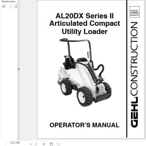 GEHL AL20 DX Series II Operators Manual 918024B