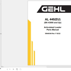 GEHL AL440 Parts Manual 50940349F