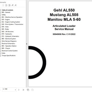 GEHL AL550 Service Manual 50940658C