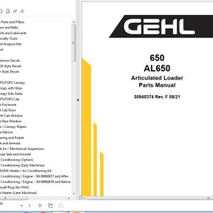 GEHL AL650 Parts Manual 50940374F