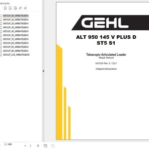 GEHL ALT 950 145 V PLUS D ST5 S1 Repair Manual 647926