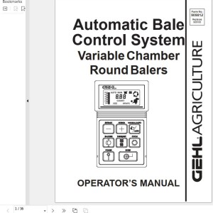 GEHL Automatic Bale Control System Operators Manual 909812A
