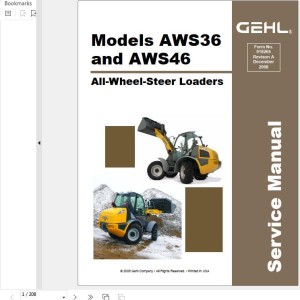 GEHL AWS36 AWS46 Service Manual 918265A