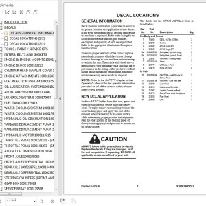 GEHL AWS36 Parts Manual 918263