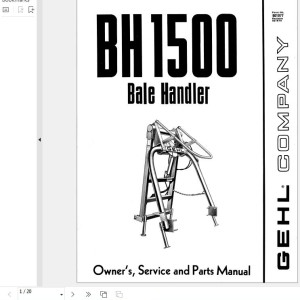 GEHL BH1500 Service and Parts Manual 901977A