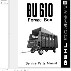 GEHL BU610 Service Parts Manual 901407A