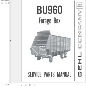 GEHL BU960 Service Parts Manual 903069A