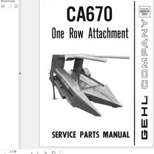 GEHL CA670 Service Parts Manual 902618A