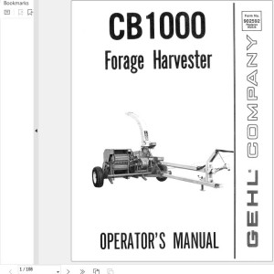 GEHL CB1000 Operators Manual 902592A