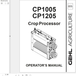 GEHL CP1005 CP1205 Operators Manual 908160B