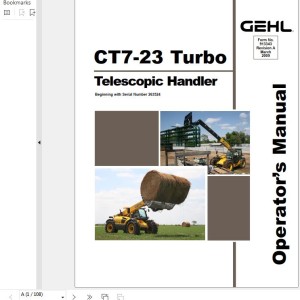 GEHL CT7-23 Turbo Operators Manual 913343A
