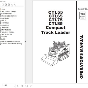 GEHL CTL55 CTL65 CTL75 CTL85 Operators Manual 917299E