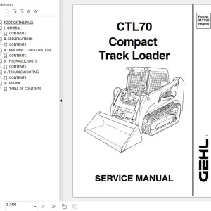 GEHL CTL70 Service Manual 917100