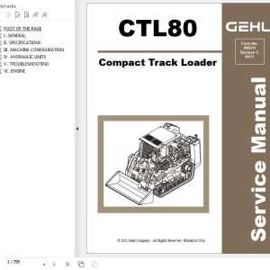 GEHL CTL80 Service Manual 908311C