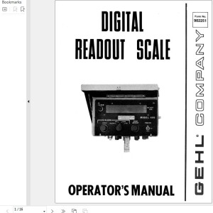 GEHL Digital Readout Scale Operators Manual 902251A
