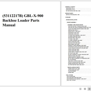 GEHL GBL-X-900 Parts Manual 53112217B