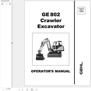 GEHL GE802 Operators Manual 908147A