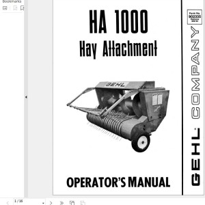 GEHL HA1000 Operators Manual 902335A