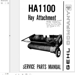 GEHL HA1100 Service Parts Manual 903661A