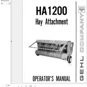 GEHL HA1200 Operators Manual 903040A