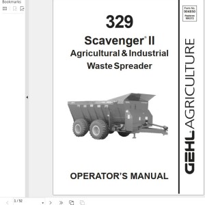 GEHL HD329 MS329 Operators Manual 904850A