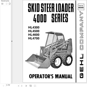 GEHL HL4300 HL4500 HL4600 HL4700 Operators Manual 902095A